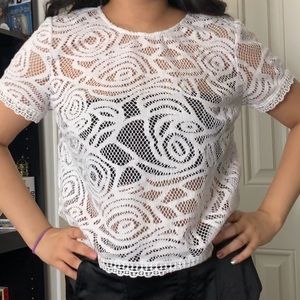 lacey white top